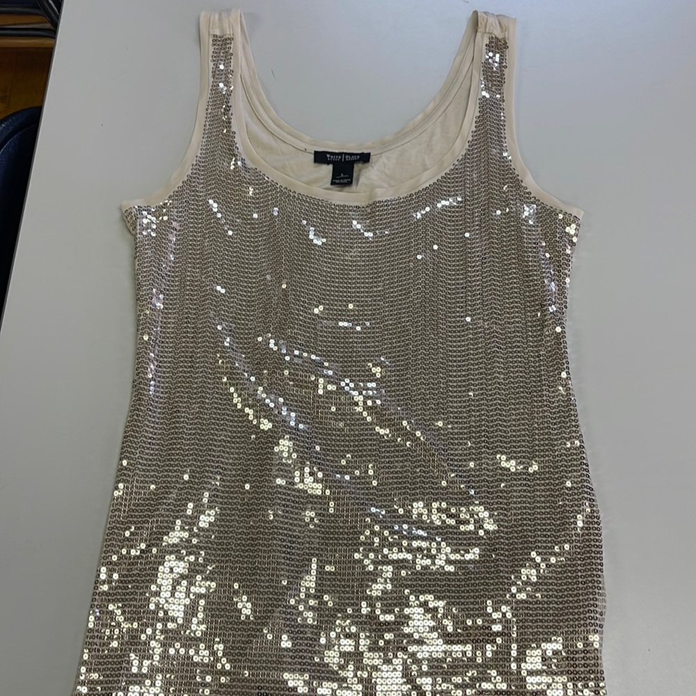 BNWT tan sequin White House Black Market tank.
